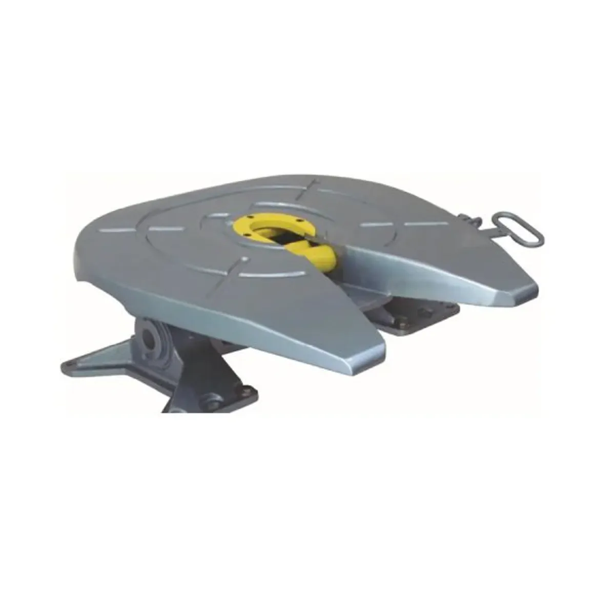 Cast steel fifth wheel coupling plate with locking jaw mechanism